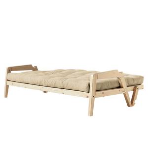 Schlafsofa Grab II Webstoff, Leinen - Beige - Beige