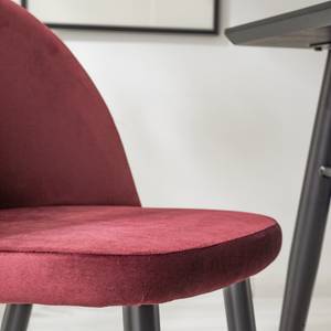 Gestoffeerde stoelen Jacklin I (2 stuk) fluweel/metaal - zwart - Bordeauxrood