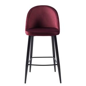 Barstoelen Jacklin II (2 stuk) fluweel/metaal - zwart - Bordeauxrood