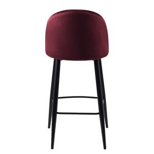 Barstoelen Jacklin II (2 stuk) fluweel/metaal - zwart - Bordeauxrood