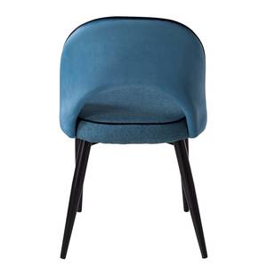 Gestoffeerde stoelen Jacky (set van 2) geweven stof & fluweel/metaal - gemêleerd grijs/zwart