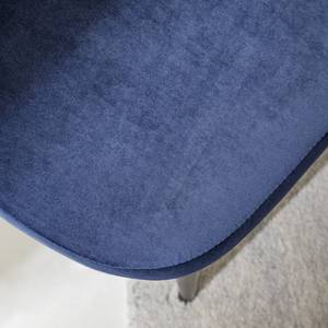 Gestoffeerde stoelen Jacklin I (2 stuk) fluweel/metaal - zwart - Donkerblauw
