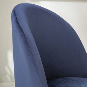 Gestoffeerde stoelen Jacklin I (2 stuk) fluweel/metaal - zwart - Donkerblauw