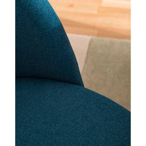 Gestoffeerde stoelen Jacklin II (2 stuk) geweven stof/metaal - eikenhouten look - Jeansblauw