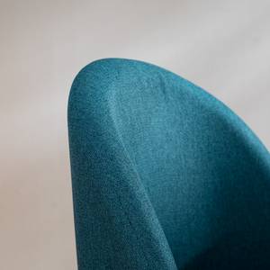 Chaises capitonnées Jacklin II (2 él.) Tissu / Métal - Imitation chêne - Bleu jean