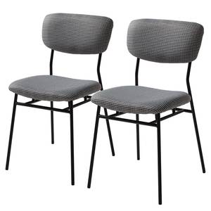 Chaises Lesa (lot de 2) Tissu / Métal - Blanc / Noir