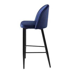 Barstoelen Jacklin II (2 stuk) fluweel/metaal - zwart - Donkerblauw