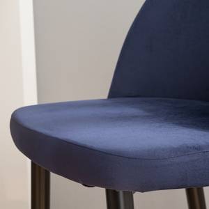 Barstoelen Jacklin II (2 stuk) fluweel/metaal - zwart - Donkerblauw