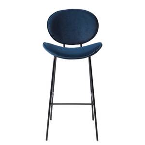 Barstoelen Jerell (set van 2) fluweel/metaal - zwart - Donkerblauw