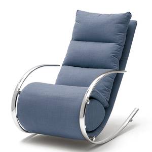 Rocking chair Fox Tissu structuré - Bleu jean