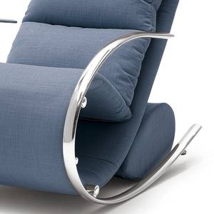 Rocking chair Fox Tissu structuré - Bleu jean