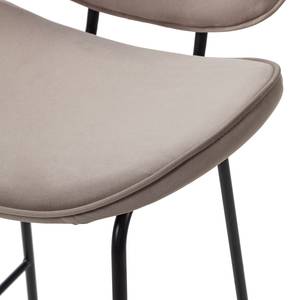 Barstoelen Jerell (set van 2) fluweel/metaal - zwart - Taupe