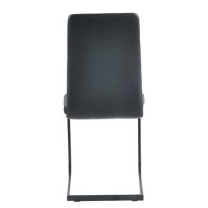 Chaises cantilever Bjora II (lot de 2) Tissu & imitation cuir / Métal - Anthracite / Noir