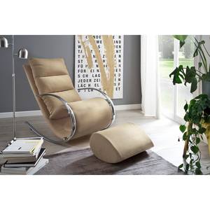 Rocking chair Fox Tissu structuré - Beige