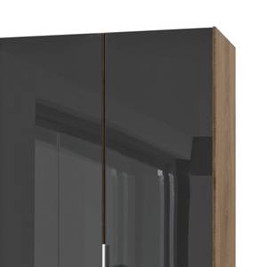 Drehtürenschrank Level 36 C Plankeneiche Dekor / Glas Grau - 100 x 216 cm - Ohne - Ohne Spiegeltür/-en