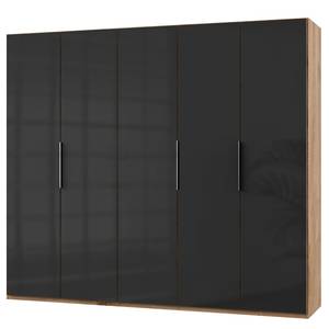 Armoire Level 36C Imitation chêne parqueté / Verre gris - 250 x 216 cm - Sans - Sans portes miroir