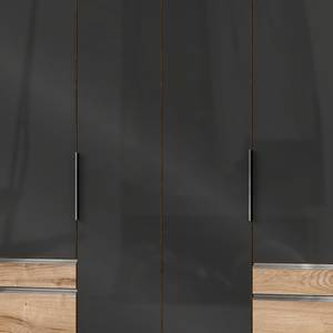 Armoire Level 36C Imitation chêne parqueté / Verre gris - 200 x 216 cm - Plus de 5 tiroirs - Sans portes miroir