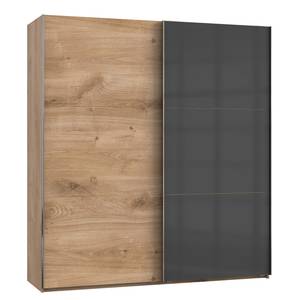 Schwebetürenschrank Level 36 C Eiche Dekor / Hochglanz Graphit - 200 x 216 cm - Ohne