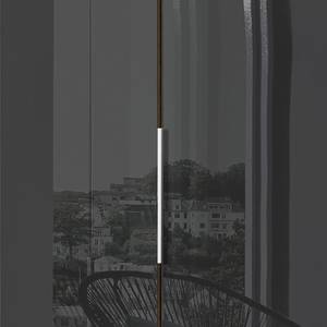 Drehtürenschrank Level 36 C Plankeneiche Dekor / Glas Grau - 100 x 236 cm - Ohne - Ohne Spiegeltür/-en