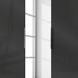 Drehtürenschrank Level 36 C Plankeneiche Dekor / Glas Grau - 150 x 236 cm - Ohne - 1 Spiegeltür