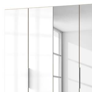 Drehtürenschrank Level 36 C Hochglanz Weiß / Eiche Dekor - 300 x 236 cm - Mehr als 5 Schubladen - 2 Spiegeltüren