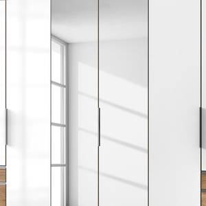 Drehtürenschrank Level 36 C Hochglanz Weiß / Eiche Dekor - 300 x 236 cm - Mehr als 5 Schubladen - 2 Spiegeltüren