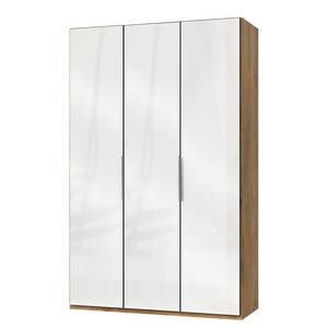 Armoire Level 36C Blanc brillant / Imitiation chêne - 150 x 236 cm - Sans - Sans portes miroir