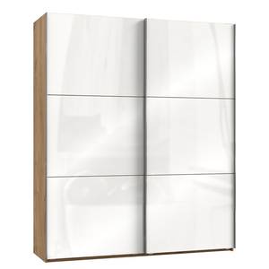 Armoire à portes coulissantes Level 36C Blanc brillant / Imitiation chêne - 200 x 236 cm - Sans