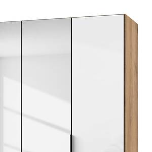 Drehtürenschrank Level 36 C Hochglanz Weiß / Eiche Dekor - 200 x 236 cm - Mehr als 5 Schubladen - 2 Spiegeltüren