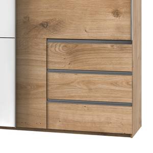 Schwebetürenschrank Level 36 C Eiche Dekor / Hochglanz Weiß - 300 x 236 cm - Mehr als 5 Schubladen