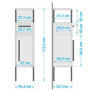 Lage kast Limone Wit - Breedte: 30 cm