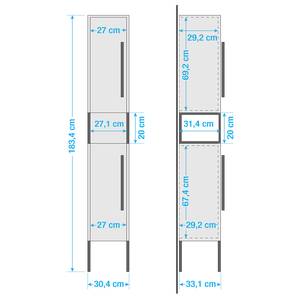 Hochschrank Limone Weiß - Breite: 30 cm