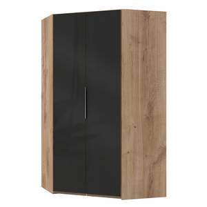 Armoire d’angle Level 36C Imitation chêne / Graphite brillant - Hauteur : 216 cm