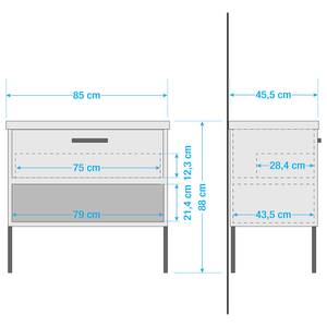 Wastafel Limone wit/antracietkleurig