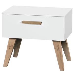 Table de chevet Garda I Blanc - Bois manufacturé - 50 x 47 x 41 cm