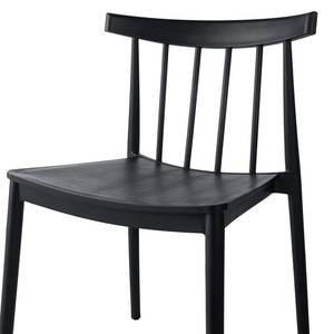 Sedia per sala da pranzo Lowick Materiale plastico - Nero - Set da 2