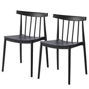 Chaise Lowick Matière plastique - Noir - Lot de 2