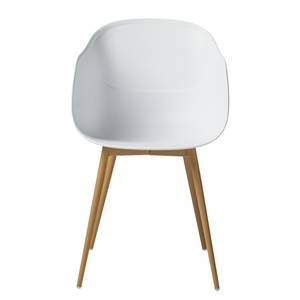 Chaise à accoudoirs Odon Matière plastique / Métal - Imitation chêne - Blanc - 1 chaise