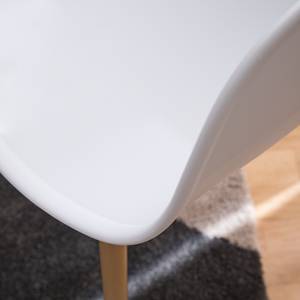 Sedia con braccioli Odon Materiale plastico / Metallo - Effetto quercia - Bianco - 1 sedia