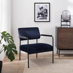 Fauteuil Narpes Velours - Bleu foncé