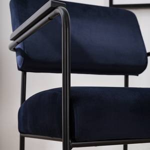 Fauteuil Narpes Velours - Bleu foncé