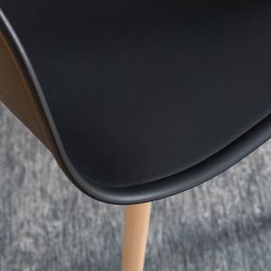 Chaise à accoudoirs Odon Matière plastique / Métal - Imitation chêne - Noir - 1 chaise