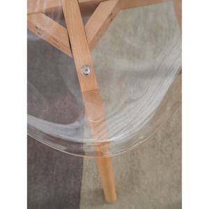 Esszimmerstuhl Peel Kunststoff / Buche massiv - Transparent / Buche - 2er Set