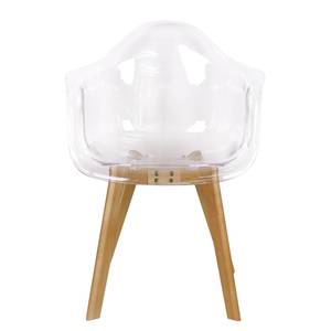 Sedia con braccioli Peel Materiale plastico / Faggio massello - Trasparente / Faggio