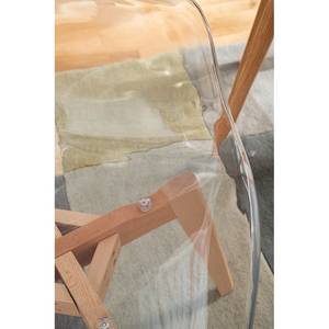 Chaise à accoudoirs Peel Matière plastique / Hêtre massif - Transparent / Hêtre - Translucide