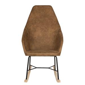 Rocking chair Kumia I Aspect cuir vieilli - Latte macchiatto