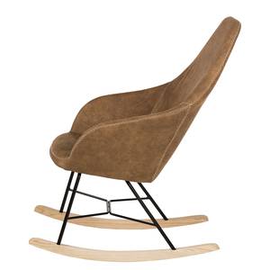 Rocking chair Kumia I Aspect cuir vieilli - Latte macchiatto