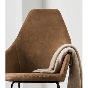 Rocking chair Kumia I Aspect cuir vieilli - Latte macchiatto