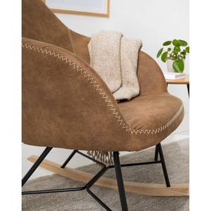 Rocking chair Kumia I Aspect cuir vieilli - Latte macchiatto