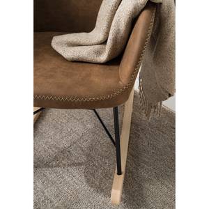 Rocking chair Kumia I Aspect cuir vieilli - Latte macchiatto